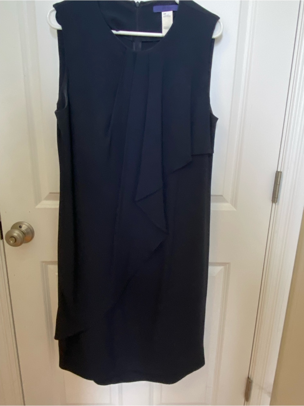 Navy Sleeveless Layered knee length Dress. Gently used. Large/XL.